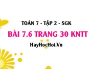 Bài 7.6 trang 30 Toán 7 Tập 2 Kết nối tri thức